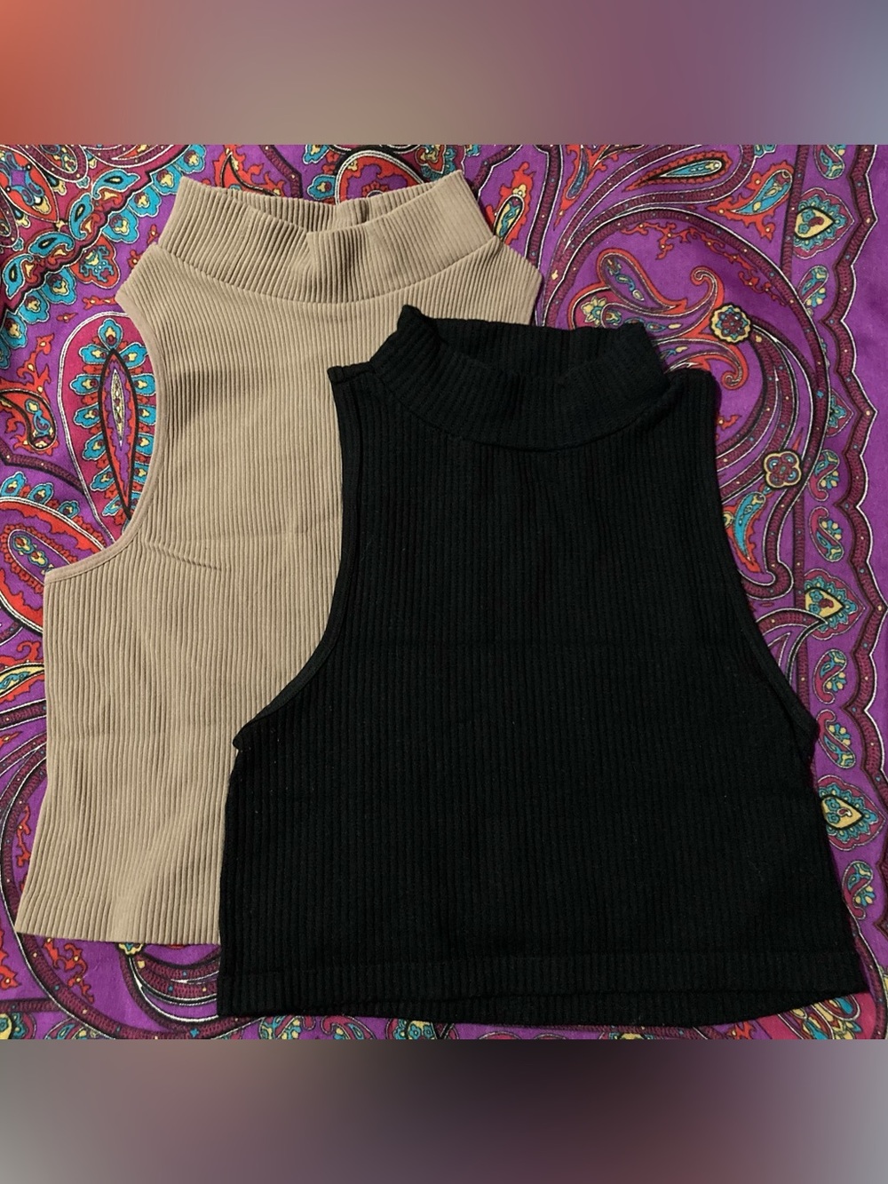 Ribbed Turtleneck tank top